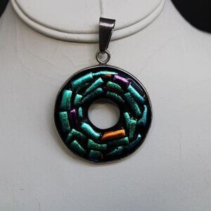 PERUVIAN 950 High Quality Silver Colorful Necklace pendant charm 95% purity